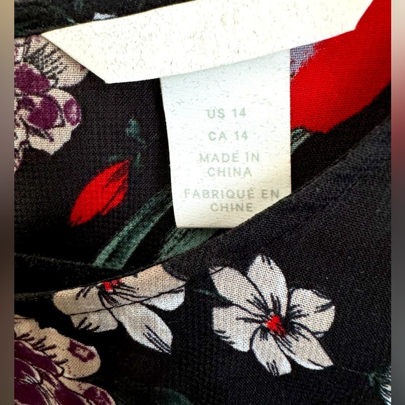 H&M floral midi Dress size 14 - Picture 3 of 4